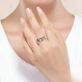 Silver Daisy Flower & Infinity Love Engagement Ring
