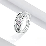 Silver Daisy Flower & Infinity Love Engagement Ring