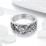 Silver Daisy Flower & Infinity Love Engagement Ring