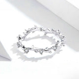 Layered Floral Vine Sterling Silver Ring