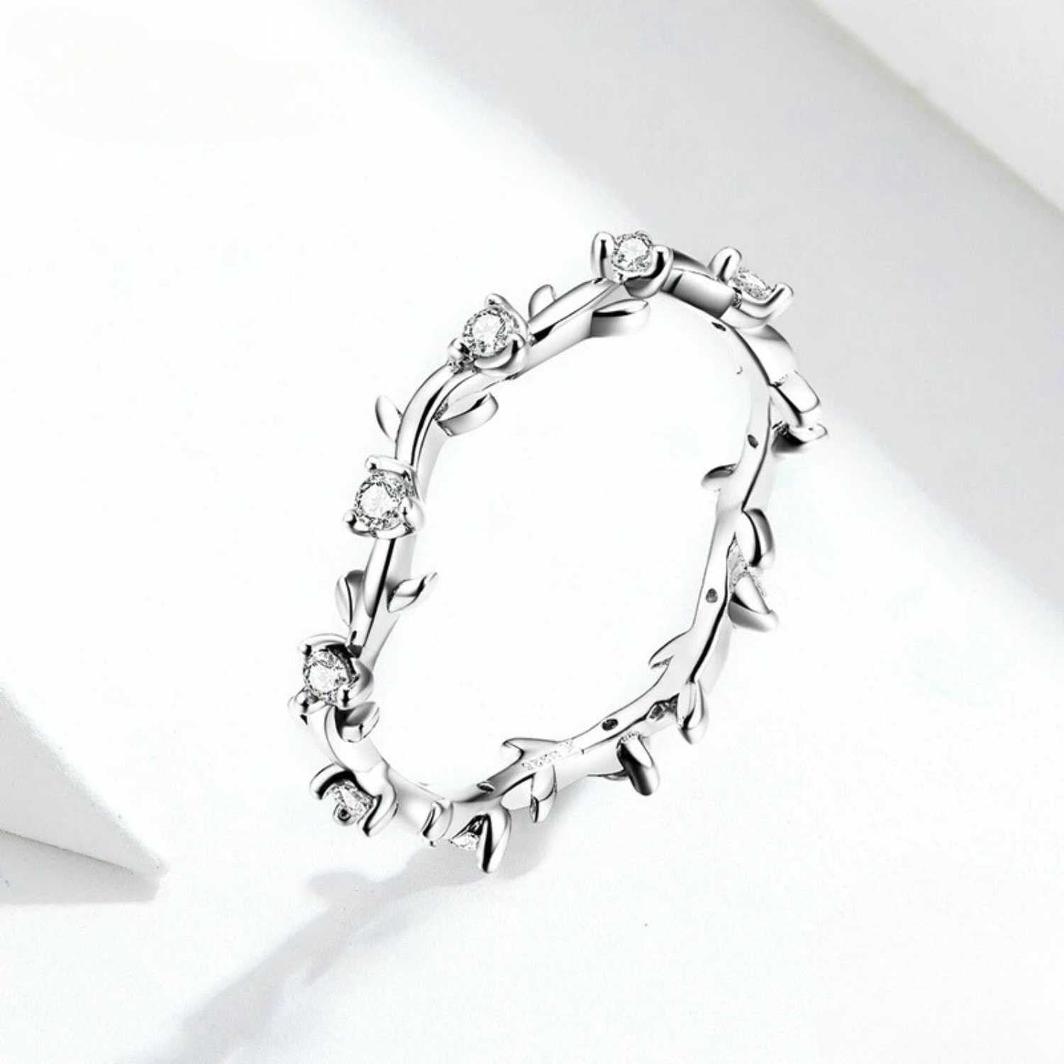 Layered Floral Vine Sterling Silver Ring