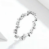Layered Floral Vine Sterling Silver Ring