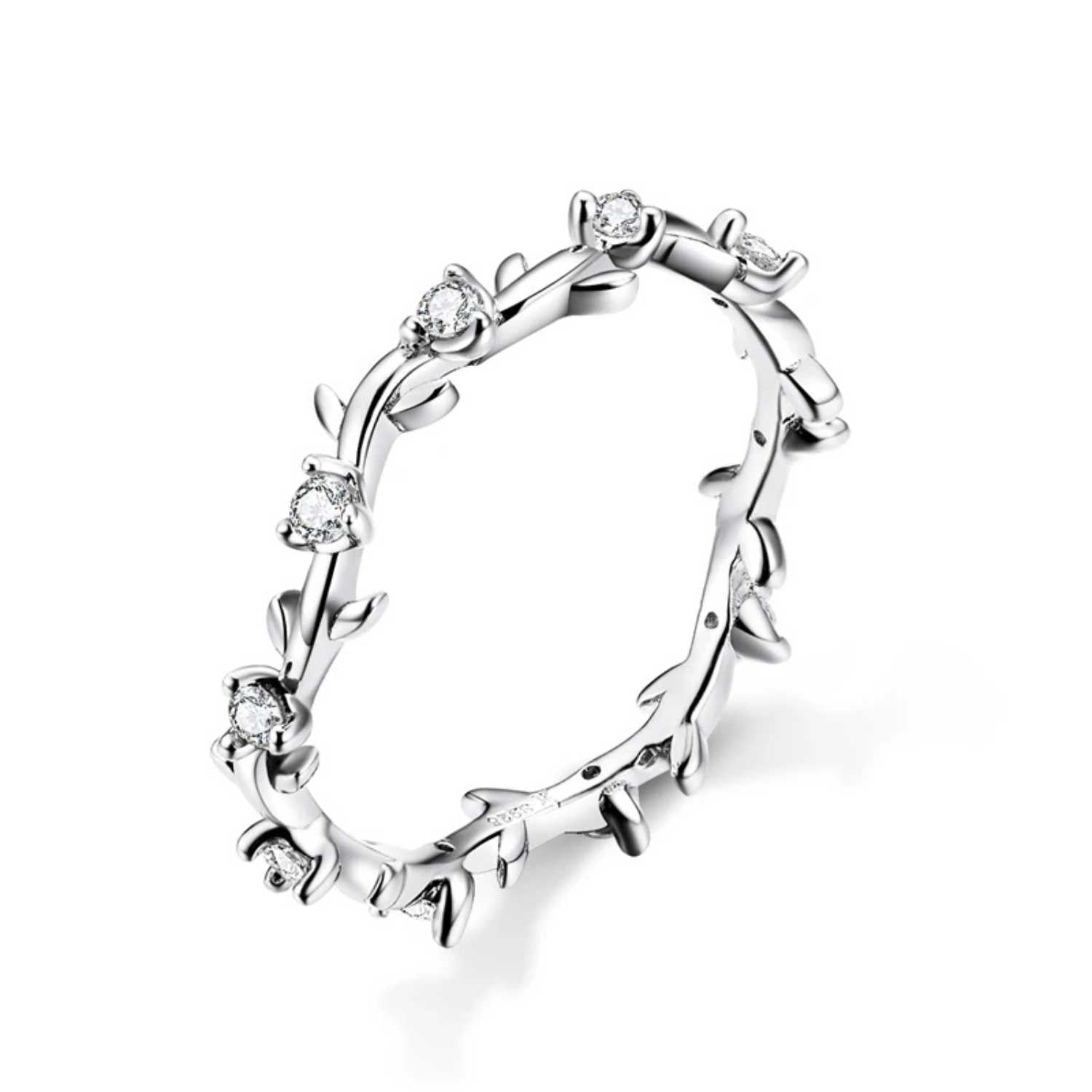 Layered Floral Vine Sterling Silver Ring