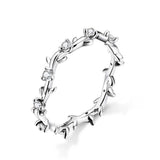 Layered Floral Vine Sterling Silver Ring
