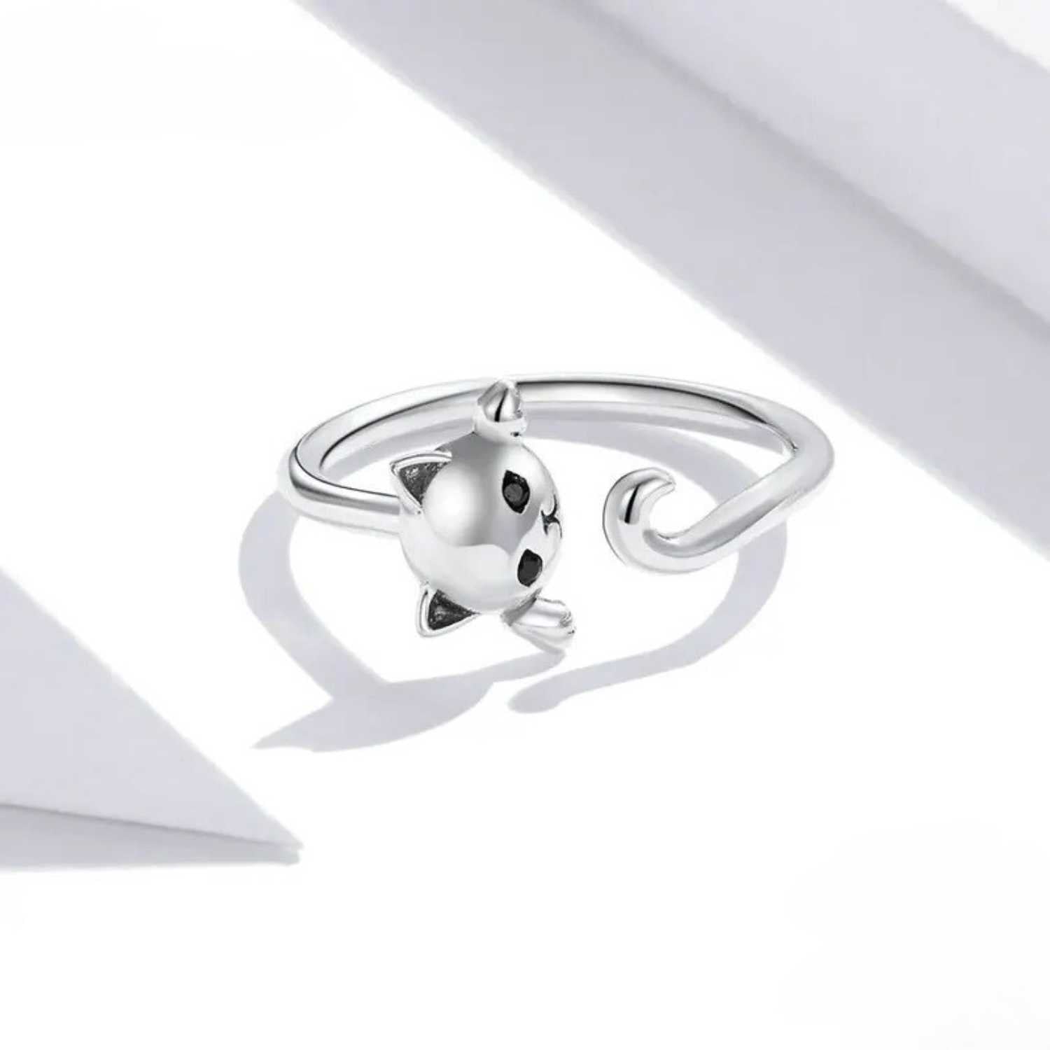 Sterling Silver Cute Cat Ring