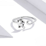 Sterling Silver Cute Cat Ring