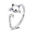 Sterling Silver Cute Cat Ring