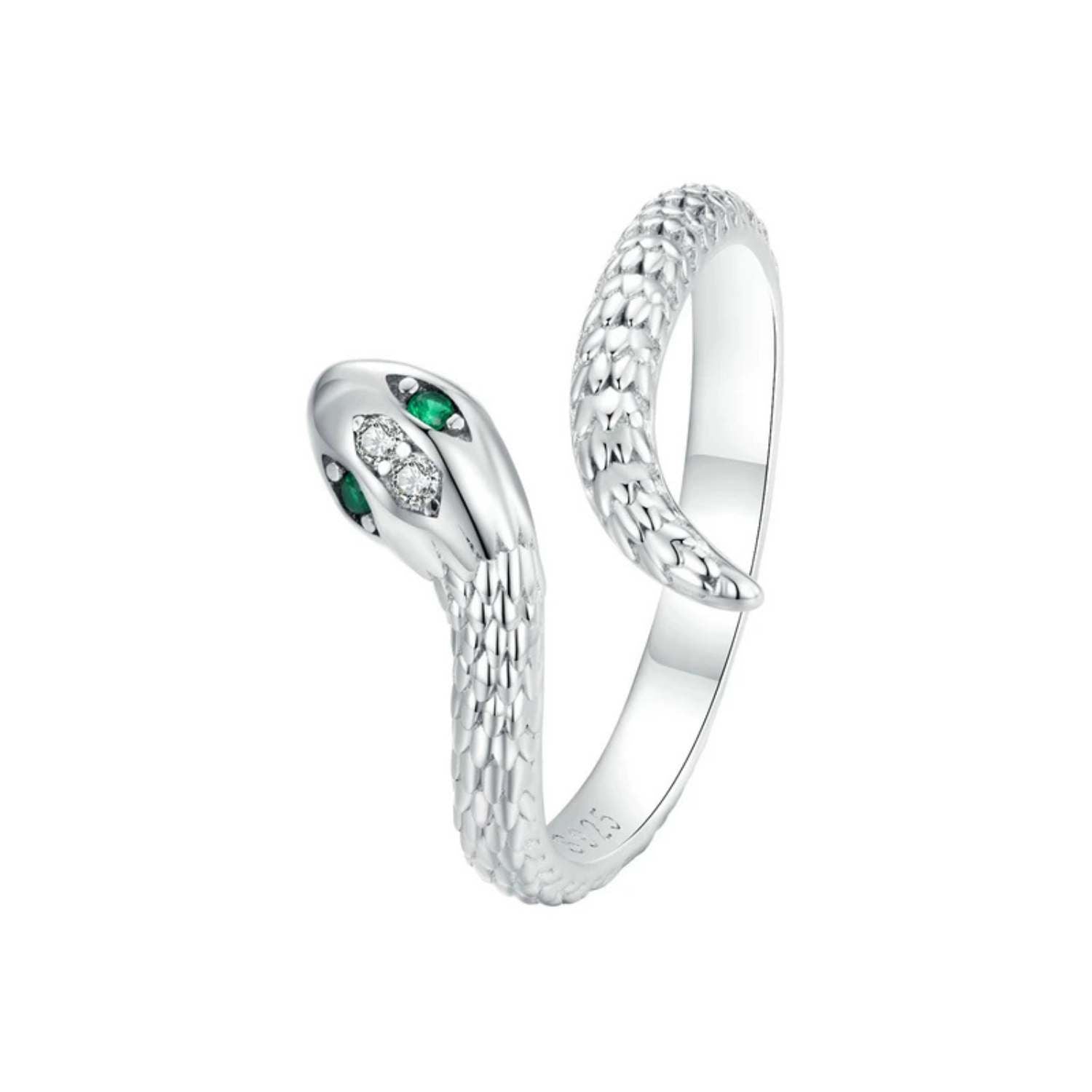 Carved Snake Design Sterling Silver Ring
