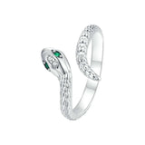 Carved Snake Design Sterling Silver Ring