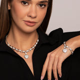 The Solid Heart Pendant Necklace & Bracelet Set