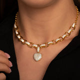 The Solid Heart Pendant Necklace & Bracelet Set