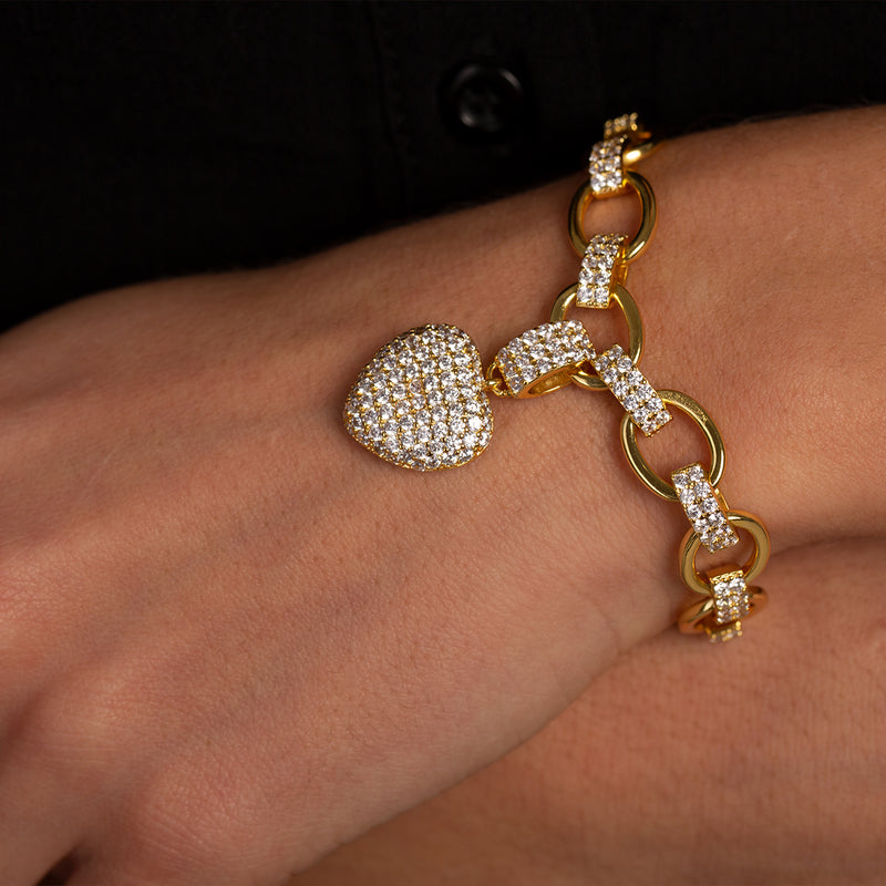 The Solid Heart Pendant Necklace & Bracelet Set