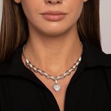 The Solid Heart Pendant Necklace & Bracelet Set