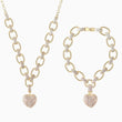 The Solid Heart Pendant Necklace & Bracelet Set