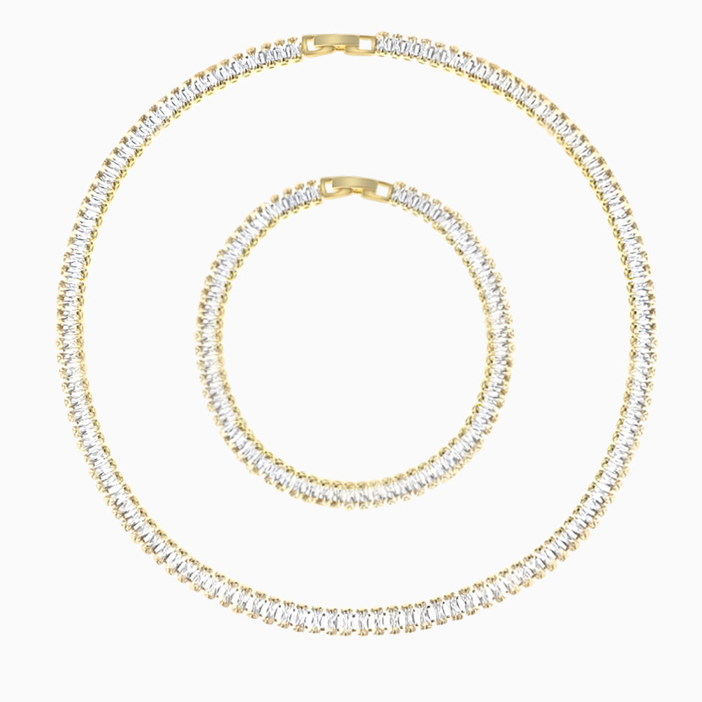 Rectangular Minimalist Glistening Jewelry Set
