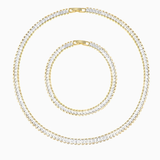 Rectangular Minimalist Glistening Jewelry Set
