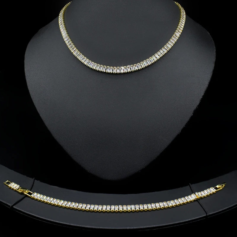 Rectangular Minimalist Glistening Jewelry Set