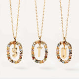 Colorful Gemstone Initial Necklace