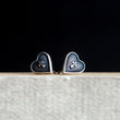 Sacred Heart Cross Studs in 925 Silver