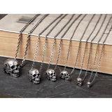 Skeleton Silver Beads Gothic Pendant