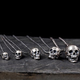 Skeleton Silver Beads Gothic Pendant