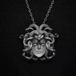 925 Silver Medusa Pendant Necklace with Snake Hair