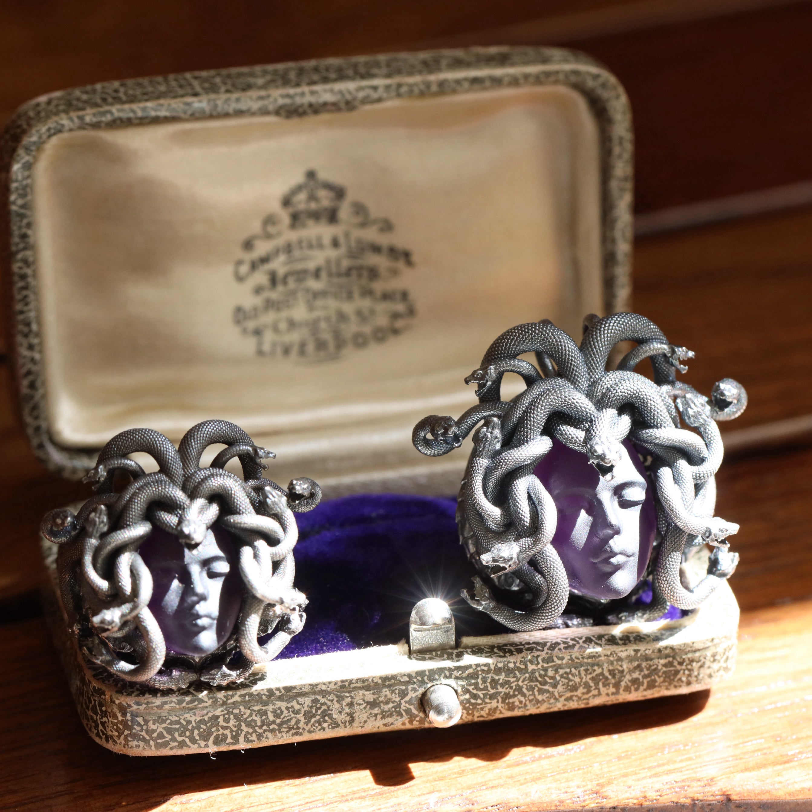 925 Silver Medusa Pendant Necklace with Snake Hair
