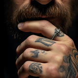 3D Snake Bone Punk Silver Ring