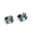 Snake with Blue Topaz Stud Earrings