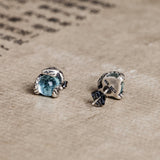 Snake with Blue Topaz Stud Earrings