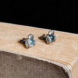 Snake with Blue Topaz Stud Earrings