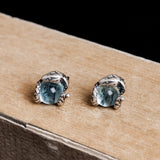 Snake with Blue Topaz Stud Earrings