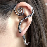 Octopus Left Ear Cuff Stud Earrings