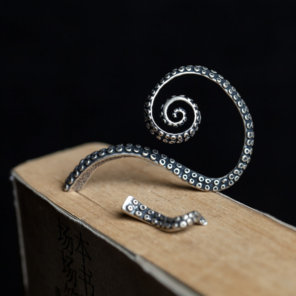 Octopus Left Ear Cuff Stud Earrings