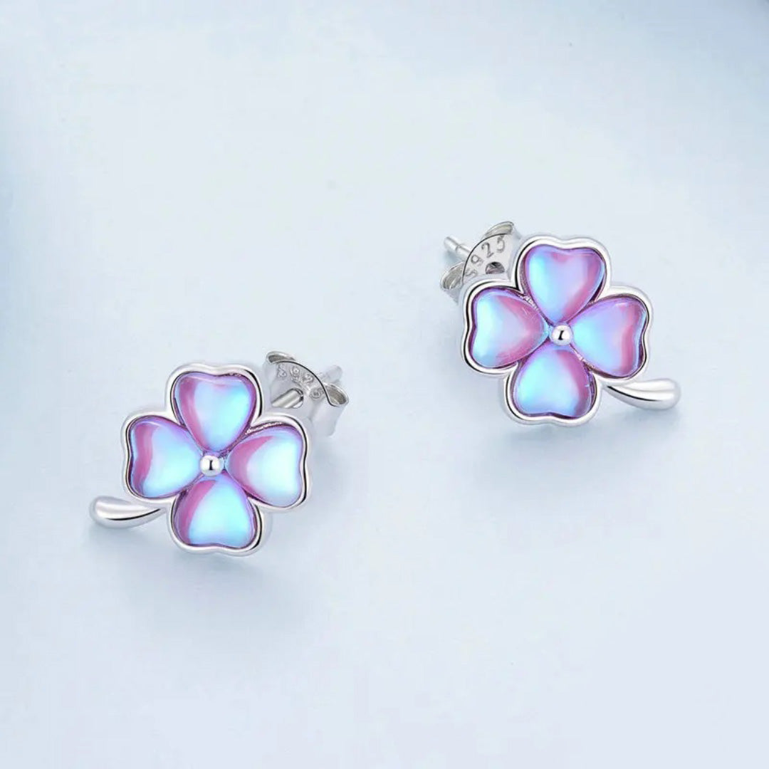 Lucky Four Leaf Clover Stud Earrings