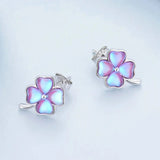 Lucky Four Leaf Clover Stud Earrings