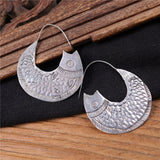 Engaved Silver Huge Fish Earrings