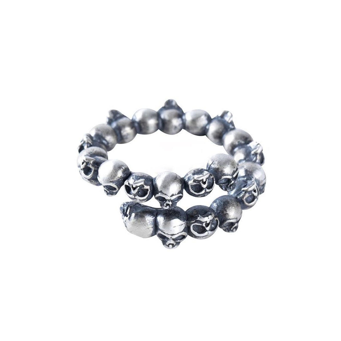 Handmade Full Skull Ring Gothic Punk Sterling Silver