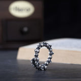 Handmade Full Skull Ring Gothic Punk Sterling Silver
