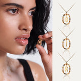 Colorful Gemstone Initial Necklace