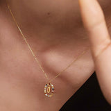 Colorful Gemstone Initial Necklace