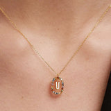 Colorful Gemstone Initial Necklace