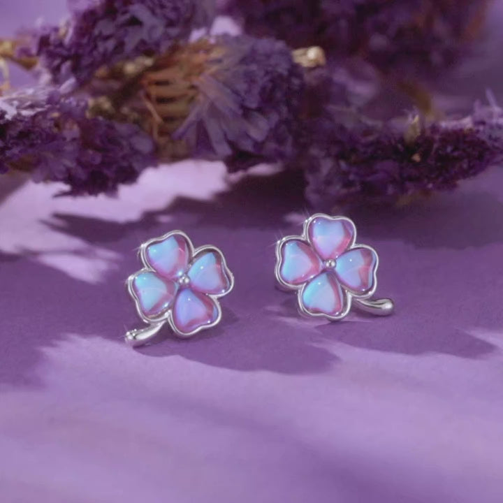 Lucky Four Leaf Clover Stud Earrings