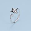 Sterling Silver Cute Cat Ring