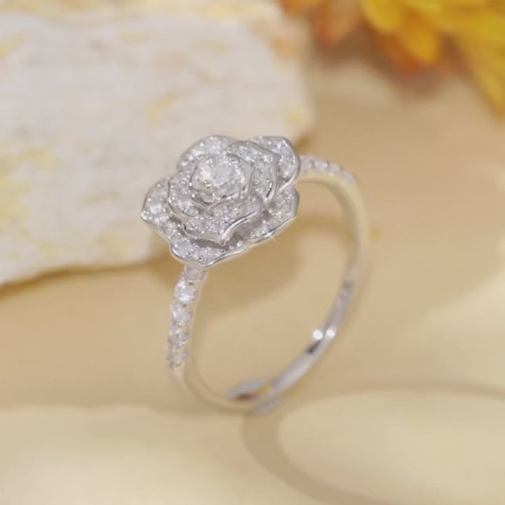 Luxury Rose Sterling Silver Ring