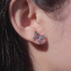 Colorful Zircon Butterfly Stud Earrings