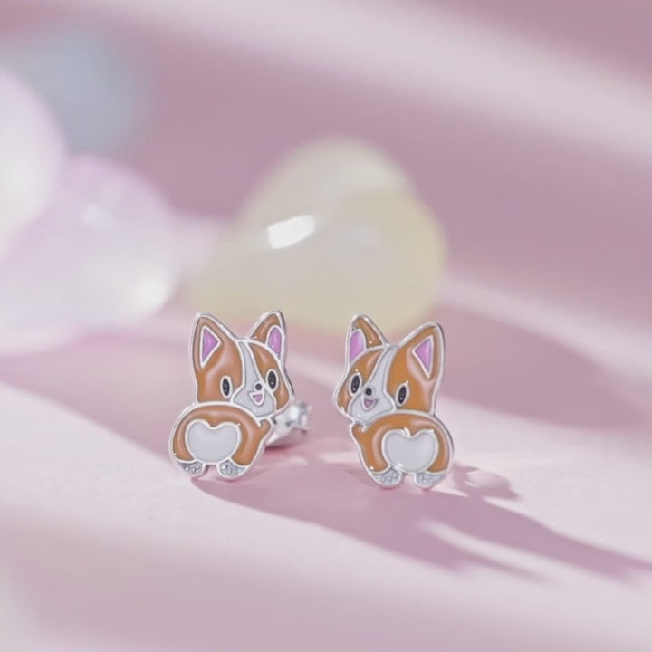 Cute Mini Lovely Corgi Stud Earrings