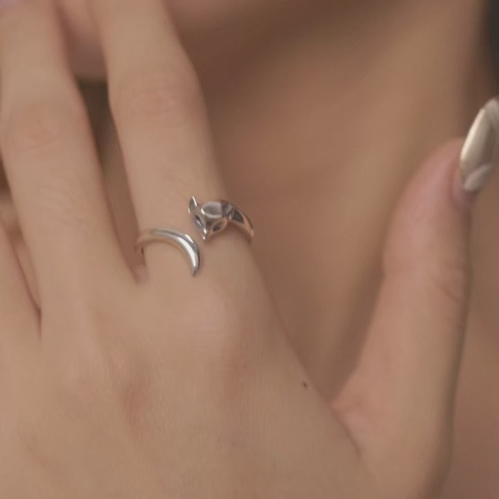 Sterling Silver Fox Ring