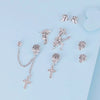 Skull with Cross Stud Earrings