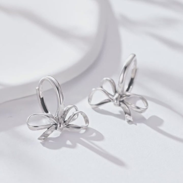 Simple Bow Ear Buckles Classic Drop Earrings